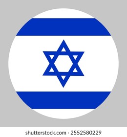 Israel flag, circle frame, round icon