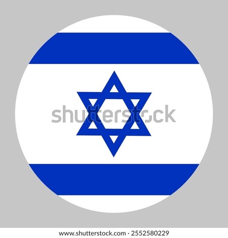 Israel flag, circle frame, round icon
