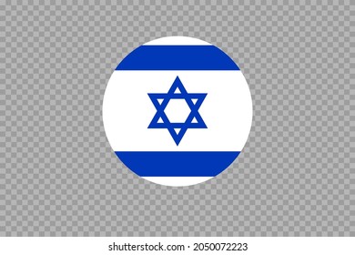 Israel flag in circle shape isolated  on png or transparent  background,Symbol of  Israel template for banner,card,advertising, magazine,vector,top gold medal winner sport country 