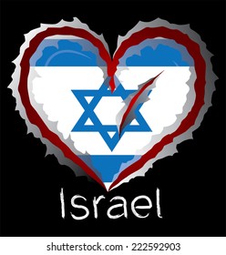 Israel flag with in claw scratches