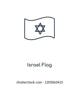 Israel Flag concept line icon. Linear Israel Flag concept outline symbol design. This simple element illustration can be used for web and mobile UI/UX.