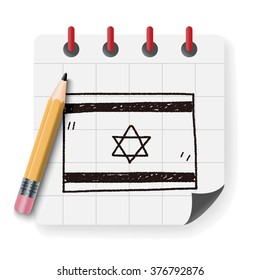 Israel flag doodle