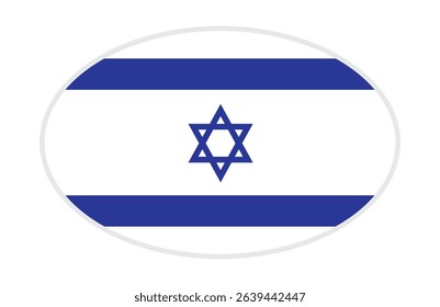 Israel flag ellipse shaped. vector