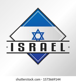 Israel Flag Emblema. Vector Design National. Illustration Country Symbol. Insignia Banner Logo.