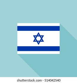 Israel flag , flat design vector with official proportion