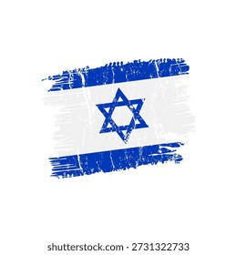 Bandeira de Israel com efeito grunge - ilustração vetorial