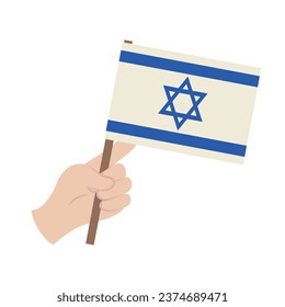 israel flag with hand waving design