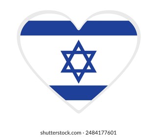 Israel flag heart shaped. vector