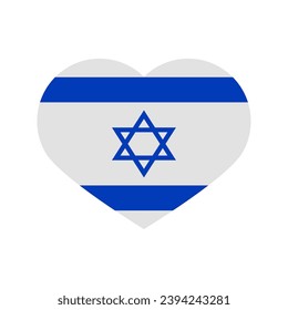 israel flag heart vector isolated