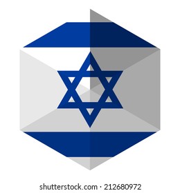 Israel Flag Hexagon Flat Icon Button