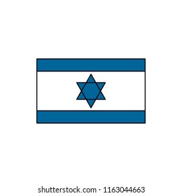 Israel flag icon, cartoon style