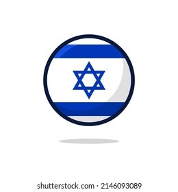 Israel Flag Icon.  Israel Flag flat style isolated on a white background - stock vector.