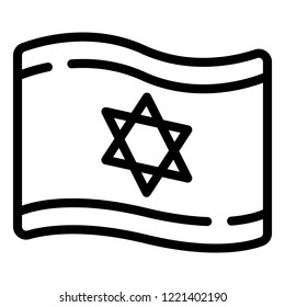 Israel flag icon. Outline israel flag vector icon for web design isolated on white background