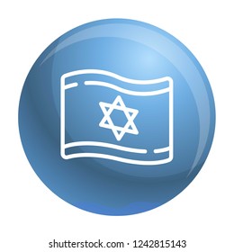 Israel flag icon. Outline israel flag vector icon for web design isolated on white background