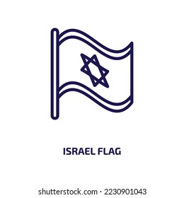 israel flag icon from religion collection. Thin linear israel flag, national, nation outline icon isolated on white background. Line vector israel flag sign, symbol for web and mobile