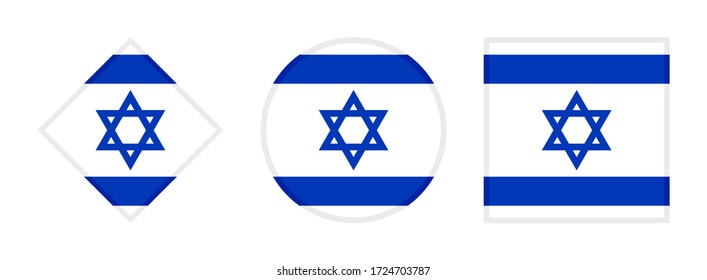 israel flag icon set. isolated on white background