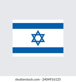 Israel flag. Flag icon. Standard color. A square flag. Square icon. Computer illustration. Digital illustration. Vector illustration.