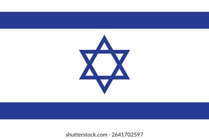 Israel flag icon with Star of David as a patriotic symbol.