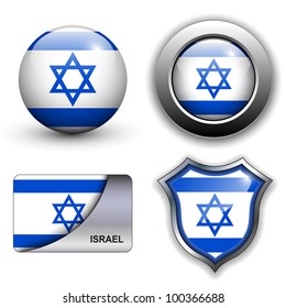 Israel flag icons theme.