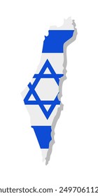 Israel - Flag inscribed in the contour of the country. Vector illustration.