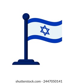 Israel flag Isolated on white background. National flag of Israel. Vector illustration flat design. Happy Israeli independence day.