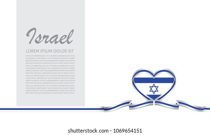 israel flag and love ribbon