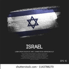 Israel Flag Made of Glitter Sparkle Brush Paint Vector