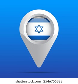 Symbol der Israel-Flag-Karte. Glänzendes Symbol 3D. Vektorgrafik.