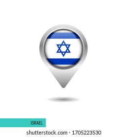 Design-Vorlage für den israelischen Flaggenplan-Pin-Vektorillustration