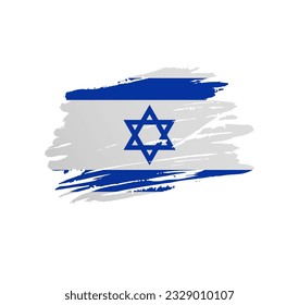 Israel flag - nation vector country flag trextured in grunge scratchy brush stroke.