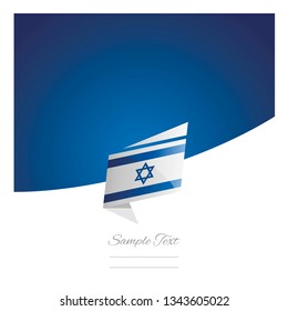 Israel flag New abstract origami blue background banner vector