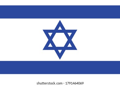 Israel flag, official colors and proportion correctly Vector