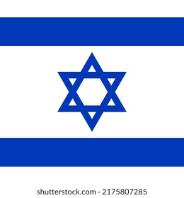 Israel flag, official colors. Vector illustration.