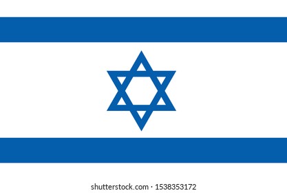 Israel flag official. Vector illustration.