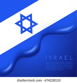Israel Flag on Creamy Liquid Dripping : Vector illustration