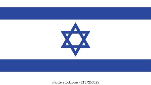 Israel flag with original RGB color vector illustration design