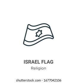 Israel flag outline vector icon. Thin line black israel flag icon, flat vector simple element illustration from editable religion concept isolated stroke on white background