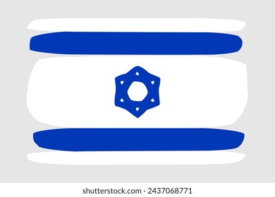 Bandera de Israel - ilustración vectorial de diseño pintado. Estilo de pincel vectorial