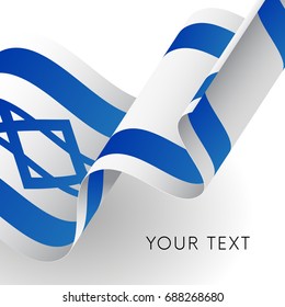 Israel flag. Patriotic design. Vector illustration.