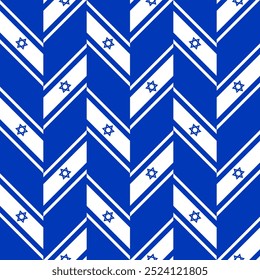 israel flag pattern design. chevron background. vector illustration