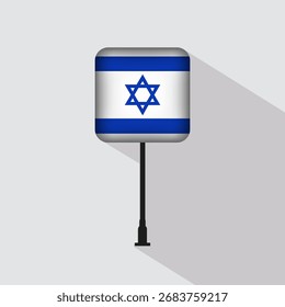 Ilustración vectorial del poste de la bandera de Israel