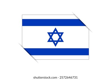 Israel flag - rectangle colorful flag representing a country cultural identity and heritage. The essence of national pride and unity. Attached by the corners in a paper album