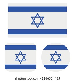 Israel Flag In Rectangle Square And Circle Vectorart