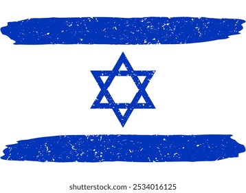 Israel flag retro design. Star of David, jewish symbol. Vector illustration.