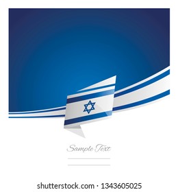 Israel flag ribbon New abstract origami blue background banner vector