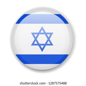 Israel flag. Round bright Icon. Vector Illustration
