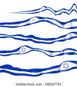 israel flag set on white background