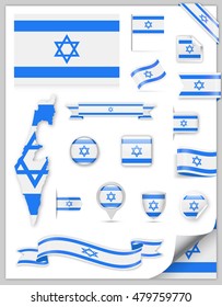 Israel Flag Set - Vector Collection
