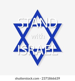 Israel flag sign. Star of David neon icon. Vector illustration. Stand with Israel