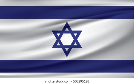 Israel flag of silk